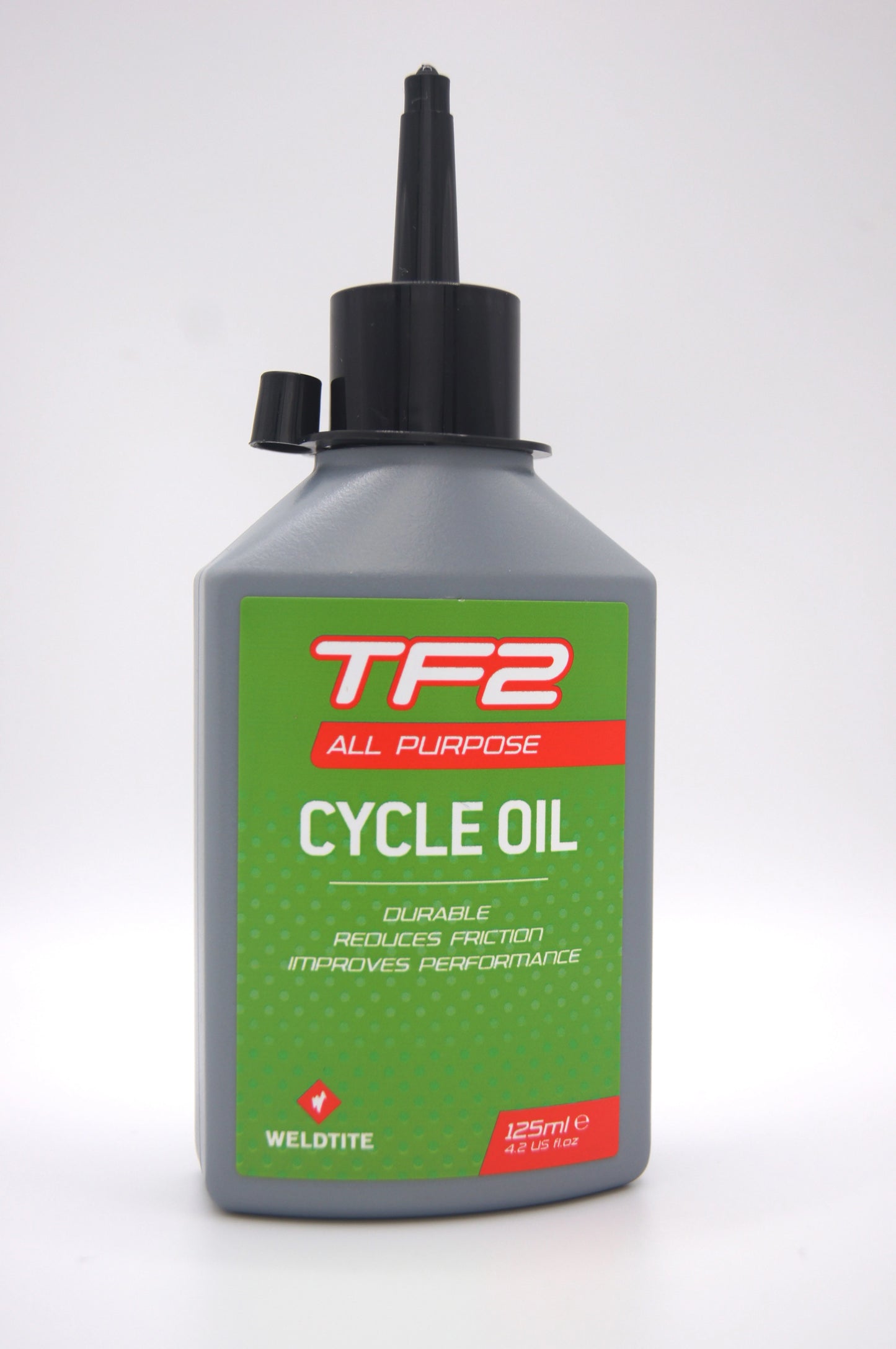 Weldtite TF2 All-Purpose Cycle Oil 125ml bottle and packaging