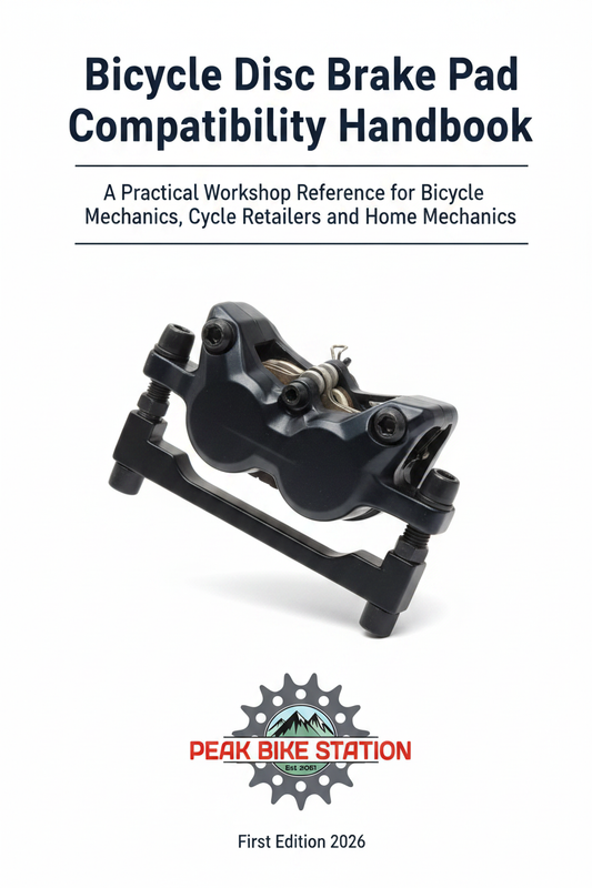Bicycle Disc Brake Pad Compatibility Handbook cover — Peak Bike Station