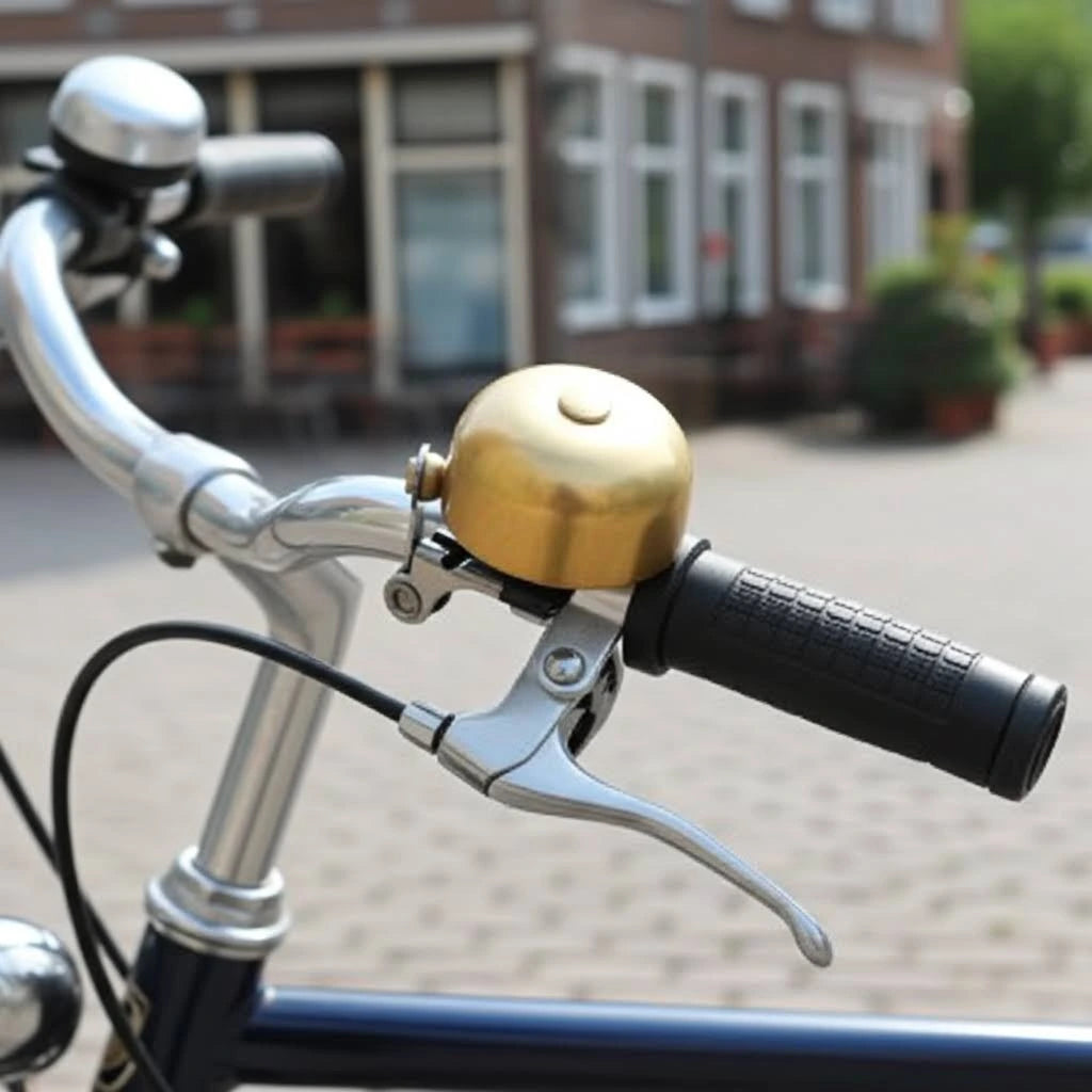 Oxford Mini Ping Brass Bicycle Bell with Alloy Clamp.